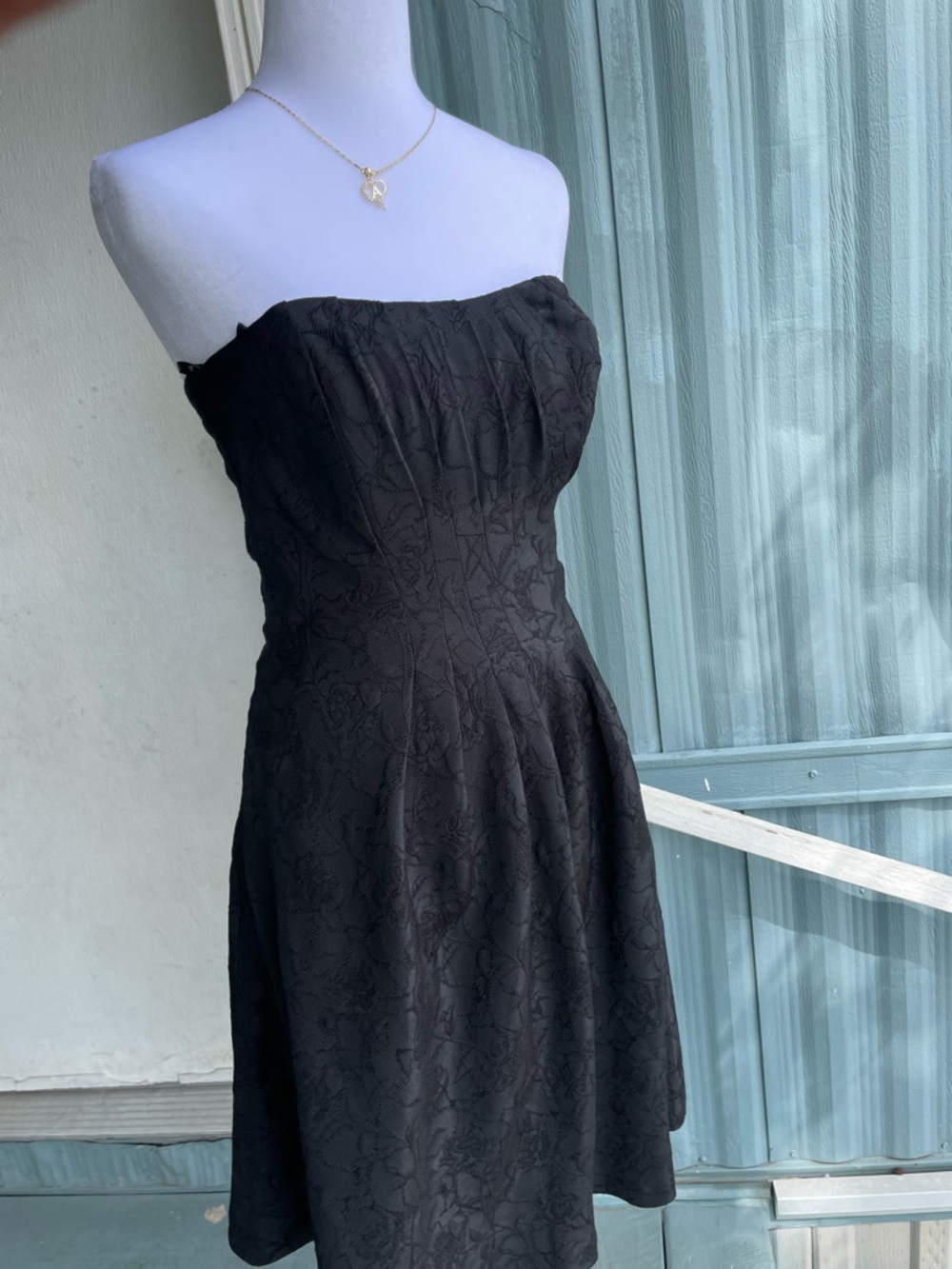 Strapless Black A-Line Dress